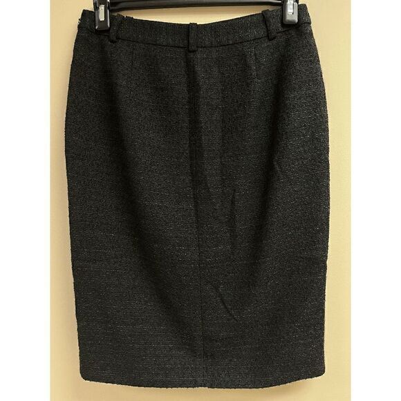 Classiques Entier Womens Mid Waist Tweed Pencil Skirt Black Sz 10 - Picture 2 of 6